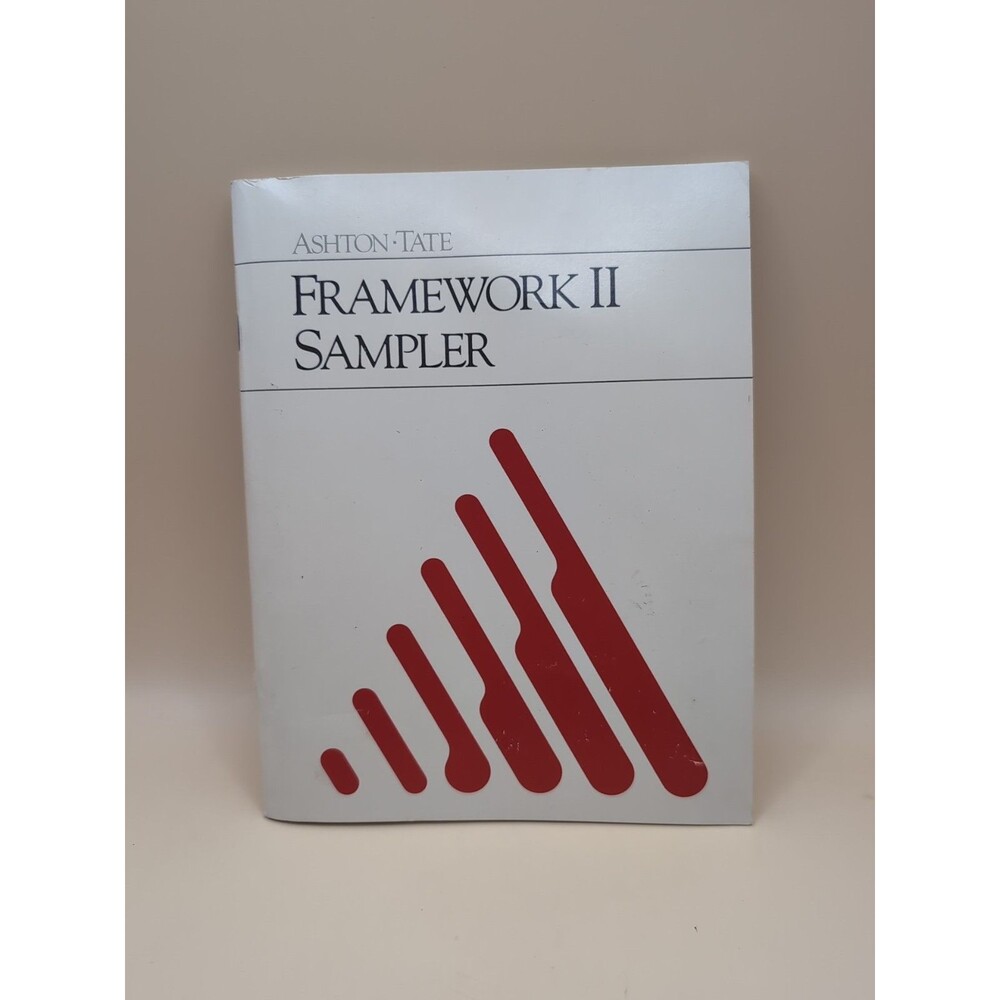 Vtg Ashton-Tate Framework II 2-Disk Sampler Software 5.25" & Booklet IBM DOS PC